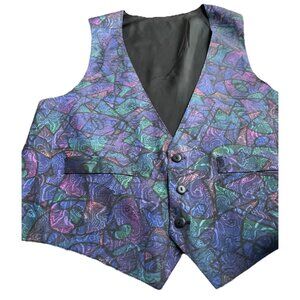 Vintage Adventures Of California Men’s Size L Formal Floral Multicolor Vest